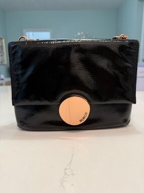 Mimco Black Patent/Rose Gold Crossbody/Clutch